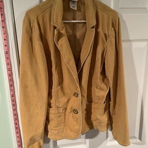 Faded Glory brand vintage women’s mustard color coat, suede feel.